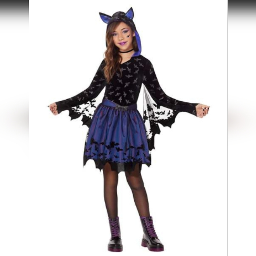 Girls Beautiful Bat Costume Medium
